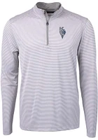 Cutter and Buck Kansas City Royals Mens Connect Virtue Eco Pique Stripe Big Tall Qtr