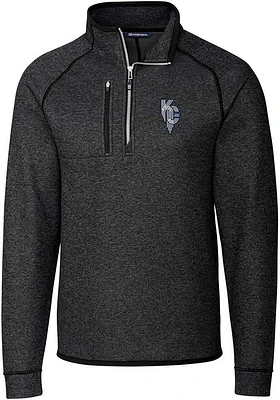 Cutter and Buck Kansas City Royals Mens Charcoal Connect Mainsail Big Tall Qtr Zip