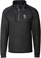 Cutter and Buck Kansas City Royals Mens Charcoal Connect Mainsail Big Tall Qtr Zip