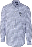 Cutter and Buck Kansas City Royals Mens Blue Connect Easy Care Stretch Big Tall Dress Shi..