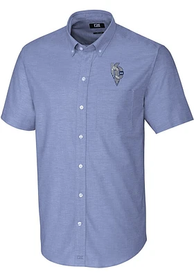 Cutter and Buck Kansas City Royals Mens Blue Connect Stretch Oxford Big Tall T-Shirt