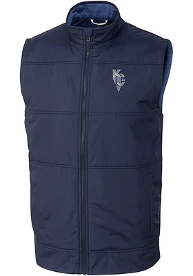 Cutter and Buck Kansas City Royals Mens Navy Blue Connect Stealth Sleeveless Jacket
