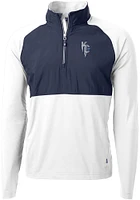 Cutter and Buck Kansas City Royals Mens White Connect Adapt Eco Hybrid Long Sleeve Qtr Zip Pu..