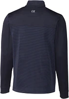 Cutter and Buck Kansas City Royals Mens Navy Blue Connect Traverse Stripe Long Sleeve Qtr Zip..
