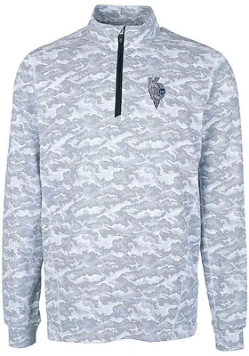 Cutter and Buck Kansas City Royals Mens Charcoal Connect Traverse Long Sleeve Qtr Zip Pullove..