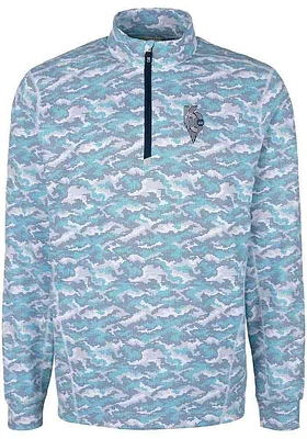 Cutter and Buck Kansas City Royals Mens Blue Connect Traverse Camo Long Sleeve Qtr Zip Pullov..