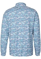 Cutter and Buck Kansas City Royals Mens Blue Connect Traverse Camo Long Sleeve Qtr Zip Pullov..