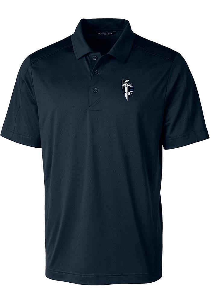 Cutter and Buck Kansas City Royals Mens Navy Blue Connect Prospect Short Sleeve Polo
