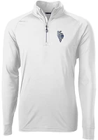 Cutter and Buck Kansas City Royals Mens White Connect Adapt Eco Knit Long Sleeve Qtr Zip Pull..