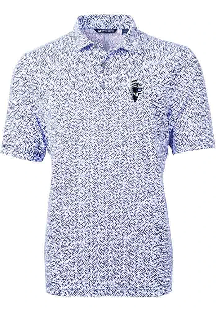 Cutter and Buck Kansas City Royals Mens Connect Virtue Eco Pique Botanical Short Sleeve