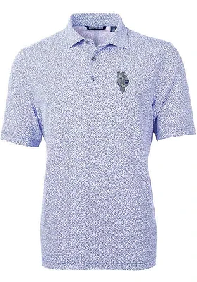 Cutter and Buck Kansas City Royals Mens Connect Virtue Eco Pique Botanical Short Sleeve