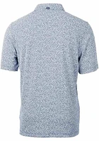 Cutter and Buck Kansas City Royals Mens Navy Blue Connect Virtue Eco Pique Botanical Short Sl..