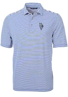 Cutter and Buck Kansas City Royals Mens Blue Connect Virtue Eco Pique Stripe Short Sleeve Pol