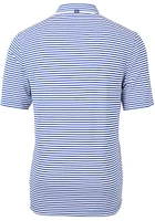 Cutter and Buck Kansas City Royals Mens Blue Connect Virtue Eco Pique Stripe Short Sleeve Pol