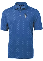 Cutter and Buck Kansas City Royals Mens Blue Connect Virtue Eco Pique Tle Short Sleeve Polo