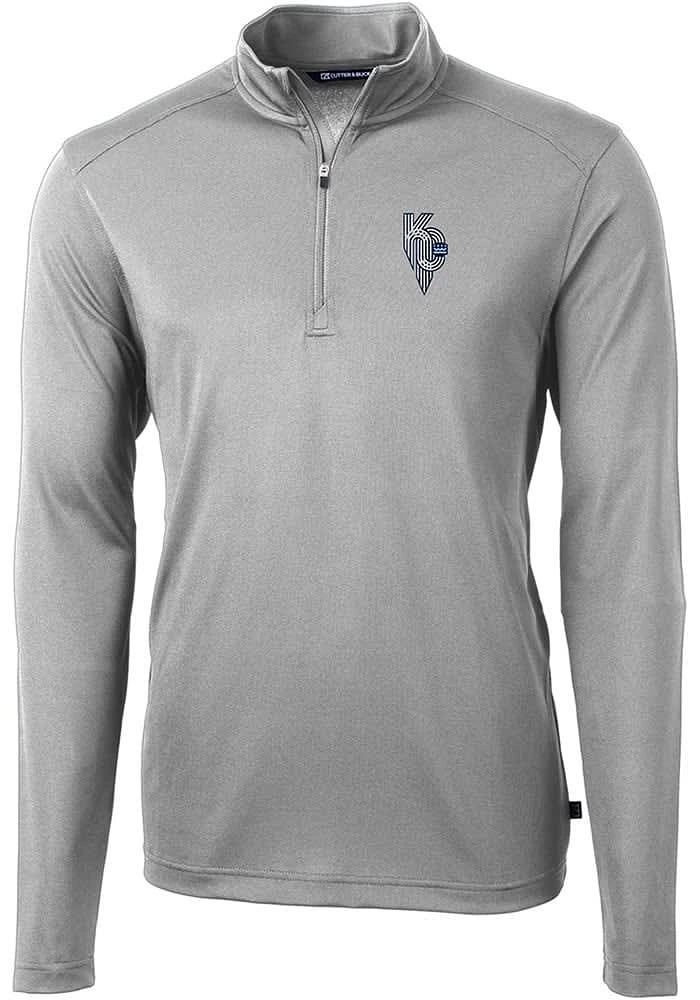 Cutter and Buck Kansas City Royals Mens Connect Virtue Eco Pique Long Sleeve Qtr Zip Pul