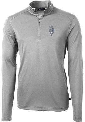 Cutter and Buck Kansas City Royals Mens Connect Virtue Eco Pique Long Sleeve Qtr Zip Pul
