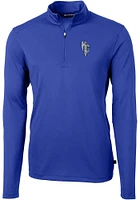Cutter and Buck Kansas City Royals Mens Blue Connect Virtue Eco Pique Long Sleeve Qtr Zip Pul..