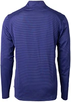 Cutter and Buck Kansas City Royals Mens Blue Connect Virtue Eco Pique Micro Stripe Long Sleev..
