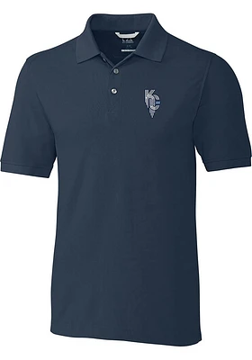 Cutter and Buck Kansas City Royals Mens Navy Blue Connect Advantage Short Sleeve Polo