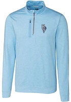 Cutter and Buck Kansas City Royals Mens Light Blue Connect Stealth Long Sleeve Qtr Zip Pullov..