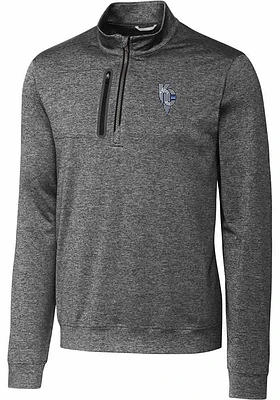 Cutter and Buck Kansas City Royals Mens Charcoal Connect Stealth Long Sleeve Qtr Zip Pullover