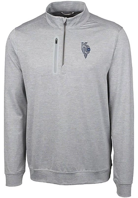 Cutter and Buck Kansas City Royals Mens Connect Stealth Long Sleeve Qtr Zip Pullover