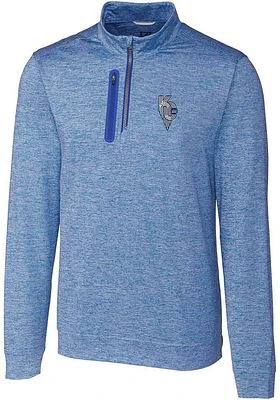 Cutter and Buck Kansas City Royals Mens Blue Connect Stealth Long Sleeve Qtr Zip Pullover