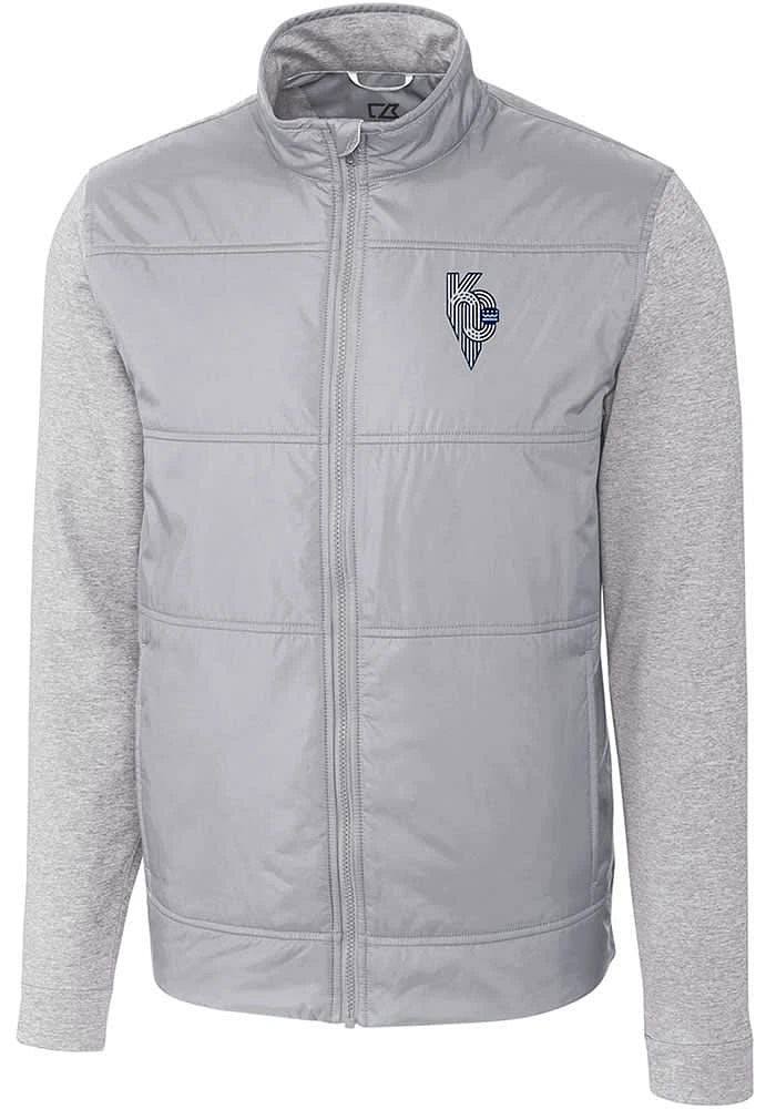 Cutter and Buck Kansas City Royals Mens Grey Connect Stealth Medium Weight Jacket