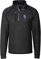Cutter and Buck Kansas City Royals Mens Charcoal Connect Mainsail Long Sleeve Qtr Zip Pullove..
