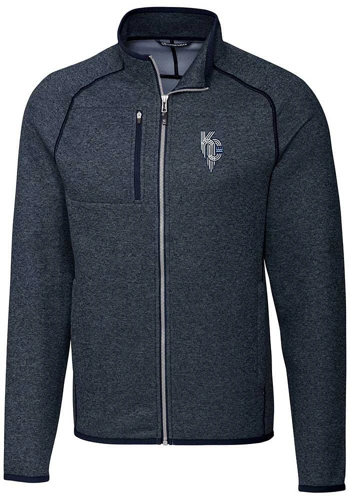 Cutter and Buck Kansas City Royals Mens Navy Blue Connect Mainsail Medium Weight Jacket