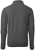 Cutter and Buck Kansas City Royals Mens Grey Connect Cascade Sherpa Long Sleeve Qtr Zip Pullo..