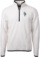 Cutter and Buck Kansas City Royals Mens White Connect Cascade Sherpa Long Sleeve Qtr Zip Pull..
