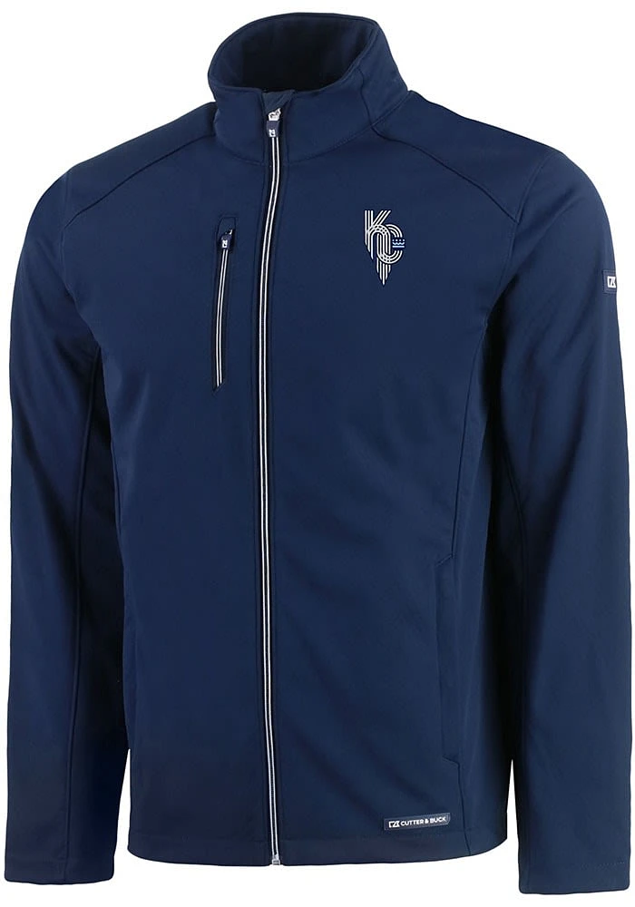 Cutter and Buck Kansas City Royals Mens Navy Blue Connect Evoke Light Weight Jacket