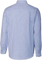 Cutter and Buck Kansas City Royals Mens Blue Connect Stretch Oxford Stripe Long Sleeve Dress..