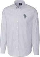 Cutter and Buck Kansas City Royals Mens Light Blue Connect Stretch Oxford Long Sleeve Dress S..