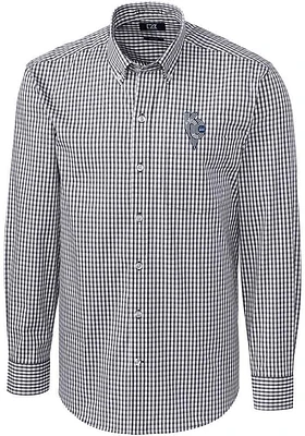 Cutter and Buck Kansas City Royals Mens Charcoal Connect Easy Care Long Sleeve Dress Shirt