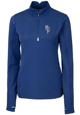 Cutter and Buck Kansas City Royals Womens Blue Connect Traverse Qtr Zip