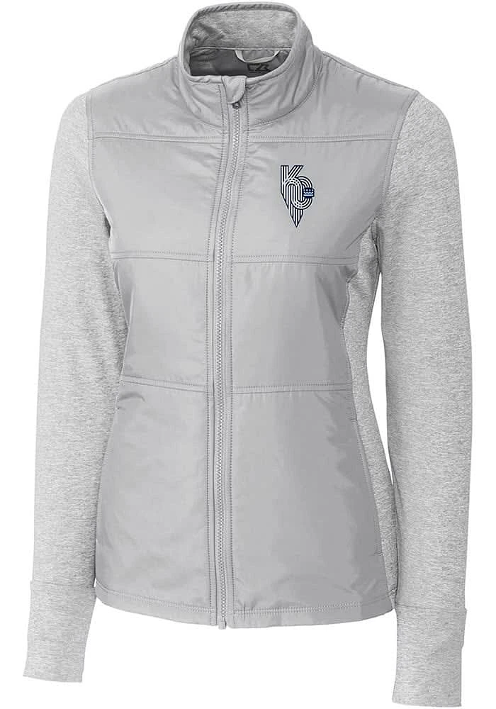 Cutter and Buck Kansas City Royals Womens Grey Connect Stealth Medium Weight Jacket