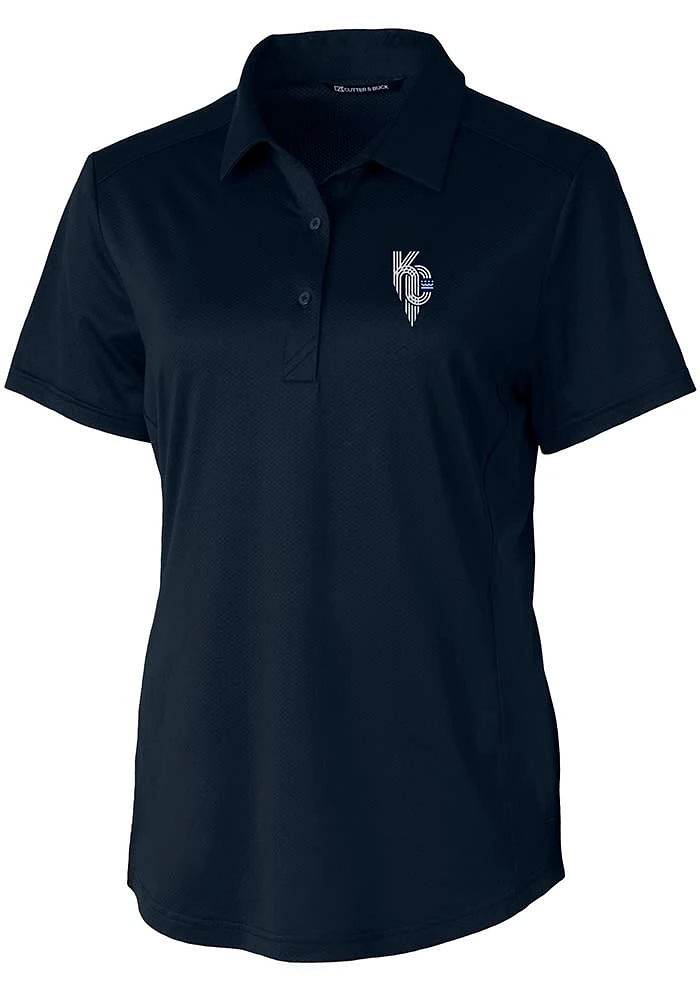 Cutter and Buck Kansas City Royals Womens Navy Blue Connect Prospect Short Sleeve Polo Shirt