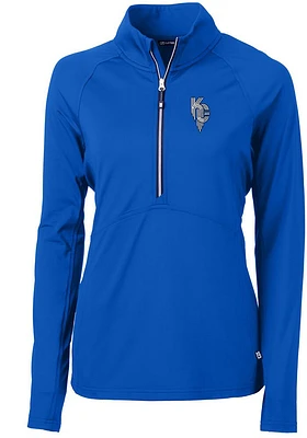 Cutter and Buck Kansas City Royals Womens Blue Connect Adapt Eco Qtr Zip