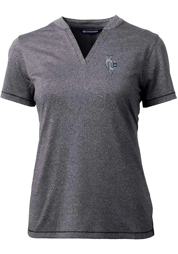 Cutter and Buck Kansas City Royals Womens Charcoal Connect Forge Short Sleeve T-Shirt