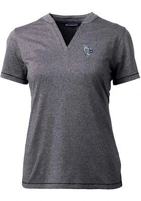 Cutter and Buck Kansas City Royals Womens Charcoal Connect Forge Short Sleeve T-Shirt