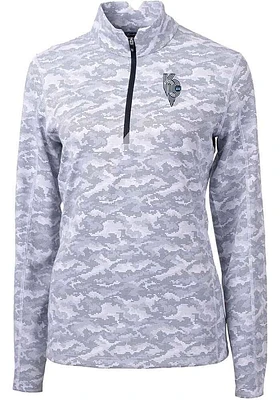 Cutter and Buck Kansas City Royals Womens Charcoal Connect Traverse Qtr Zip
