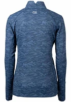 Cutter and Buck Kansas City Royals Womens Navy Blue Connect Traverse Camo Qtr Zip