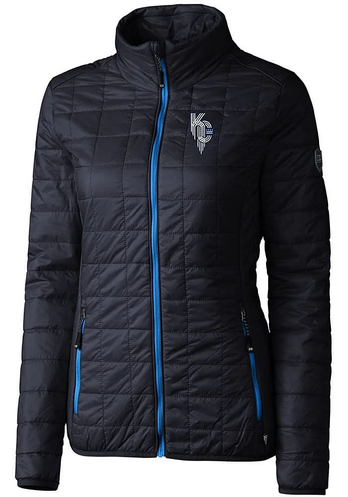 Cutter and Buck Kansas City Royals Womens Navy Blue Connect Rainier PrimaLoft Filled Jacket