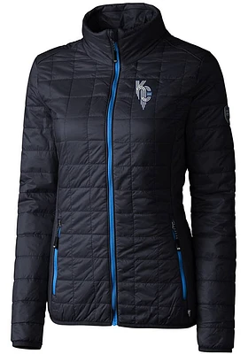 Cutter and Buck Kansas City Royals Womens Navy Blue Connect Rainier PrimaLoft Filled Jacket