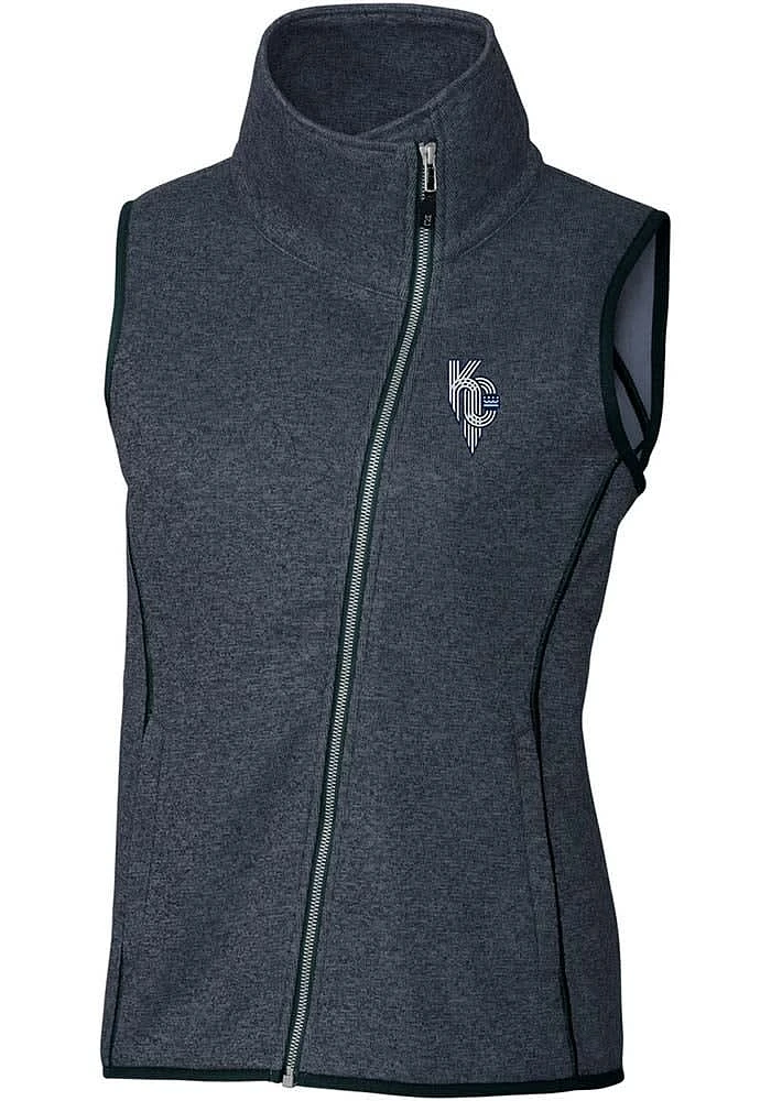Cutter and Buck Kansas City Royals Womens Navy Blue Connect Mainsail Asymmetrical Vest