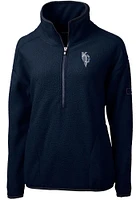 Cutter and Buck Kansas City Royals Womens Navy Blue Connect Cascade Sherpa Qtr Zip