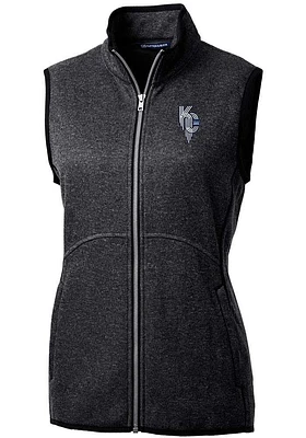 Cutter and Buck Kansas City Royals Womens Charcoal Connect Mainsail Vest